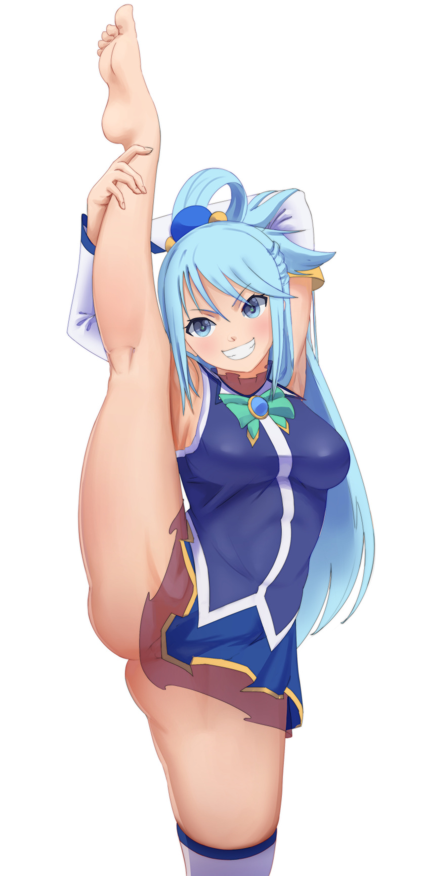 1девушка 1девушка абсурд_res aqua_(konosuba) босиком большая_грудь голубые_глаза синий_драгоценный камень синие_волосы синяя_рубашка синяя_юбка грудь подвергнутая цензуре отдельные_рукава ступни_вне_рамки драгоценный камень ухмылка волосы_орнамент высокое_разрешение kono_subarashii_sekai_ni_shukufuku_wo! ноги длинные_волосы смотрит_на_зрителя мозаика_цензура без_трусиков разделенные_губы pplord киска прозрачная рубашка один_волосы_кольцо один_бедровысокая юбка без рукавов без рукавов_рубашка улыбка подошвы разделенные стоя_на_одной_ноге стоя_раздельные чулки пальцы на ногах белые_рукава